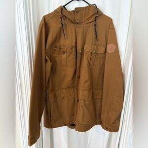 Wilder and Sons Waxed Canvas Men’s Brown Hooded Jacket